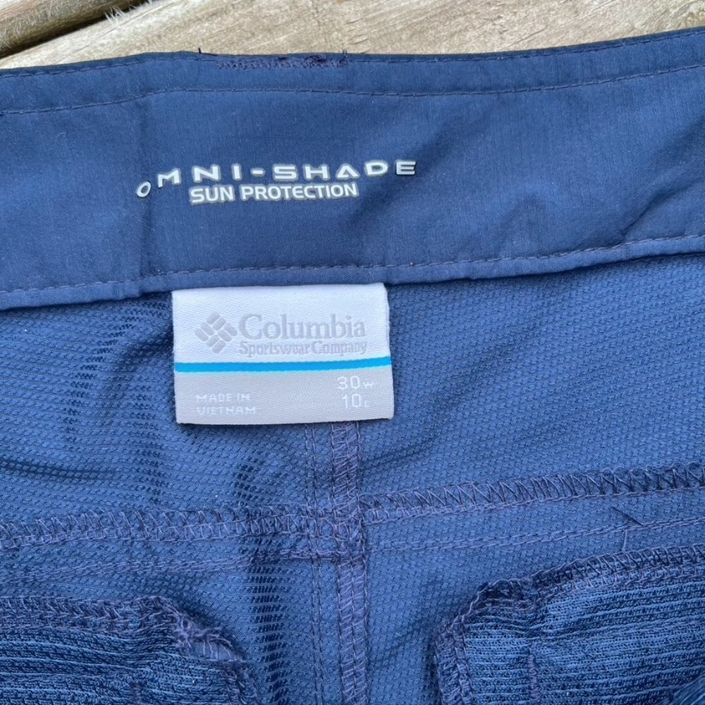 Columbia Omnishade  Performance Mens Navy Shorts Size 30 - Picture 7 of 8